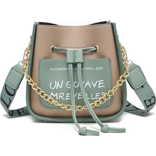 Bag handbags 2020 new single shoulder handbag wild chain bag messenger bucket bag pu leather female bag