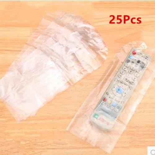 5 Packs 25Pcs Heat Shrink Film Clear Video TV Air Condition Remote Control Protector Cover Home Waterproof Protective Case New