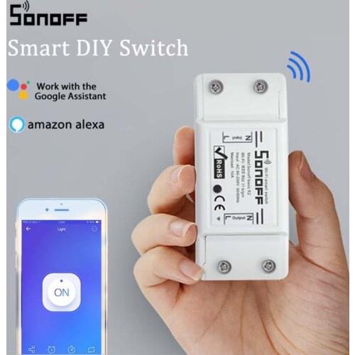 10A SONOFF Basic R2 Smart Switch WiFi Wireless Light Switches Smart Home APP EWelink Remote Voice Control Alexa Google Home