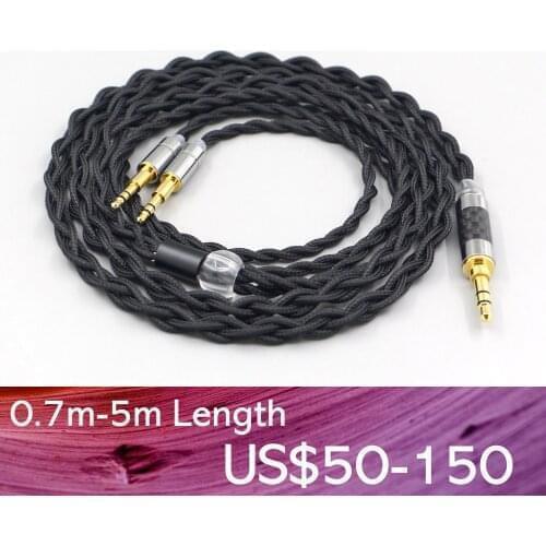 LN007441 Pure 99% Silver Inside Headphone Nylon Cable For OLLO Audio S4 MIXING S4R Recording S4X Reference HPS earphone