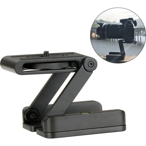 Z Flex Tilt Tripod Head Aluminum Alloy Folding Z Tilt Head Quick Release Plate Stand Mount Spirit Level For Phones DSRL Camera