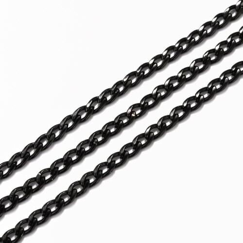 Iron Cross Chains, Black, Size: Chains: about 3mm long, 2.2mm wide, 0.6mm thick, 100m/roll