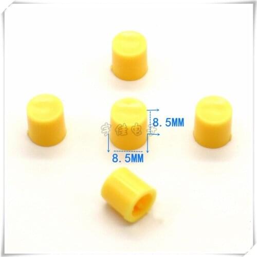 10 Piece 8.5x8.5mm yellow plastic button cap self-locking switch cap, suitable for square hole round hole 3.2mm
