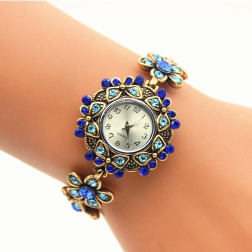 100pcs/lot unique color crystal luxury diamond beaded bracelet watch wrap quartz crystal watch for women wholesale wristwatch