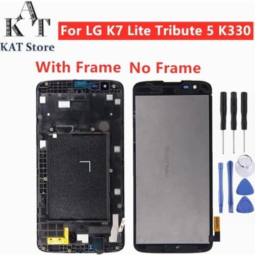 KAT 5.0" LCD Display Touch Screen For LG K7 K330 MS330 K7 LTE Q7 X210 LCD Digitizer Assembly With Frame Best After-sales service