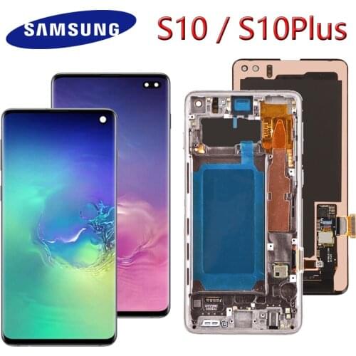 ORIGINAL SUPER AMOLED LCD For SAMSUNG Galaxy S10 Lcd Display G973 S10 Plus Lcd Screen G975 G975F Touch Screen Digitizer Assembly
