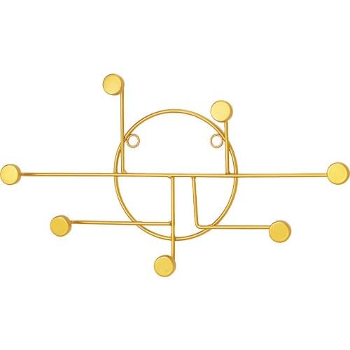1 Pc Nordic Style Golden Geometry Wall Decoration Hanging Hook Clothes Hat Key Metal Wall Storage Hanger For Home