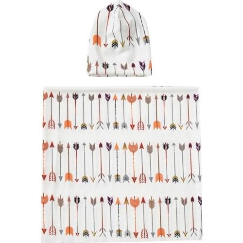 2 Pcs Newborn Baby Receiving Blanket + Hat Set Swaddle Wrap Kit Infant Sleepsack Bedding Bath Towel Photography Props