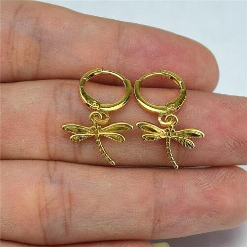 2021 new electroplating AAA micro cubic zirconia inlaid animal insect small Dragonfly Earrings Jewelry womens gifts mens gifts