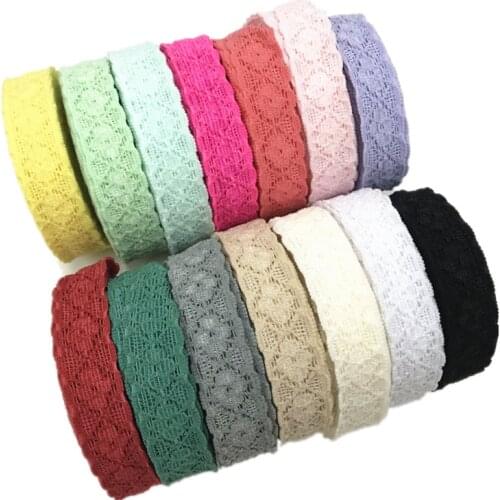 5Yards 3/4'' 19mm Lace Trim Elastic Bands DIY Headband Girls Ponytails Decoration Accessories