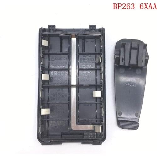Honghuismart BP263 6xAA battery case box with belt clip for Icom IC-V80/U80 IC-T70A F3103D,F4103D,F3001,F4001 etc walkie talkie