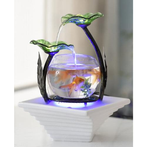 Ceramic fountain desktop humidifier creative birthday gift home small living room aquarium water TV cabinet decoration