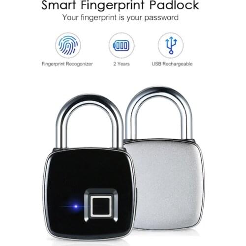 Portable Mini Fingerprint Electroinc Door Lock USB Rechargeable Smart lock Keyless Security Waterproof Anti-Theft Padlock