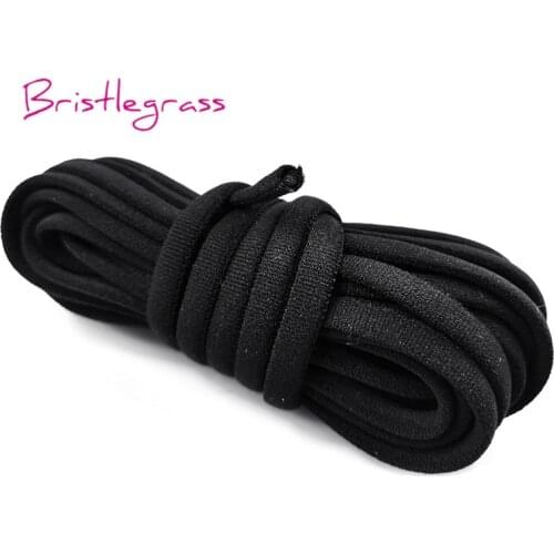 BRISTLEGRASS 5 Yard 5mm Solid Nylon Round Elastic Cord Rope Spandex Band Headband Shoelace Lace Trim Tutu Dress DIY Sewing Craft