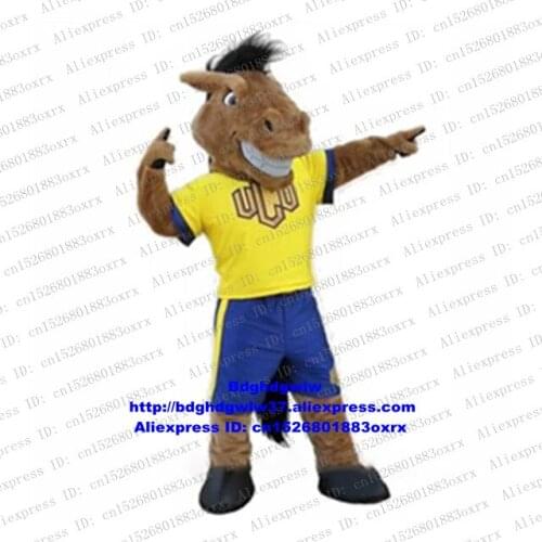 Brown Steed Courser Horse Pony Bronc Bronco Broncho Mascot Costume Cartoon Character Nursery School Trade Exhibition zx1000