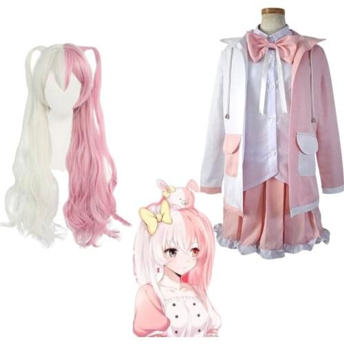 Game Danganronpa 2 Monomi Cosplay Costumes Adult Uniform Rabbit Style Performance Clothing Monomi Wig Men and Womens Headgear