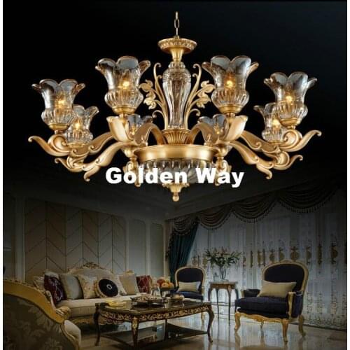 Modern European Style Bronze Modern Chandelier Light Antique Brass LED Lighting Modern Decoration Lamp Study Light Bedroom Lamp