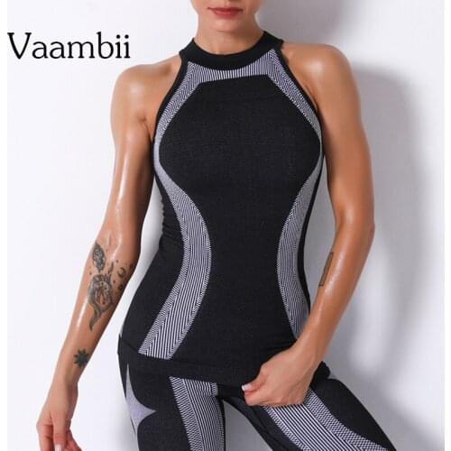 Tank Tops Womens Summer T-shirt Sports Shirt Seamless Fitness Wear Clothes Woman Sleeveless Blouses T-shirts Singlet Top