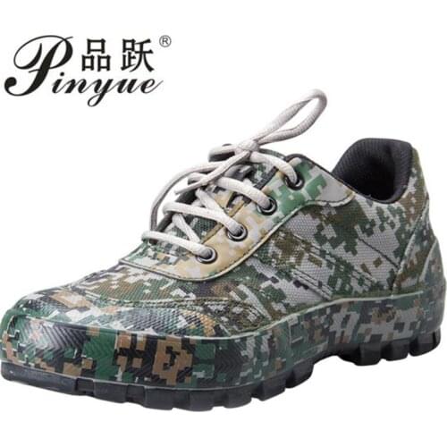 Mens Outdoor Tactical Sports Shoes Military Training Camouflage Mens Shoes Site Laborers Slip Wear Canvas Shoes 38-46 Yards