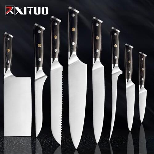 XITUO Kitchen Knife Set Japanese Slicing Cleaver Santoku Knife Sharp Utility Boning Knives 7CR17 Stainless Steel Cooking Tools