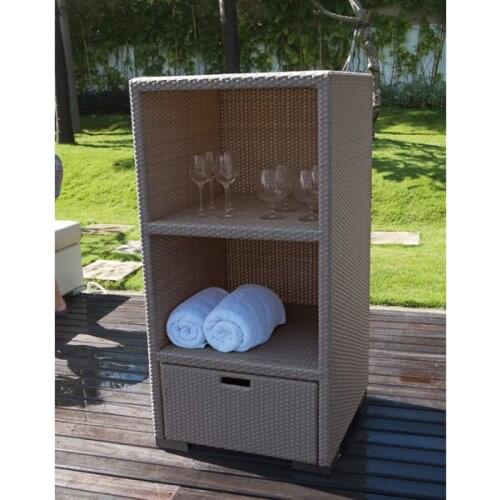 Newest Design Outdoor plastic rattan warehouse towel storage rack