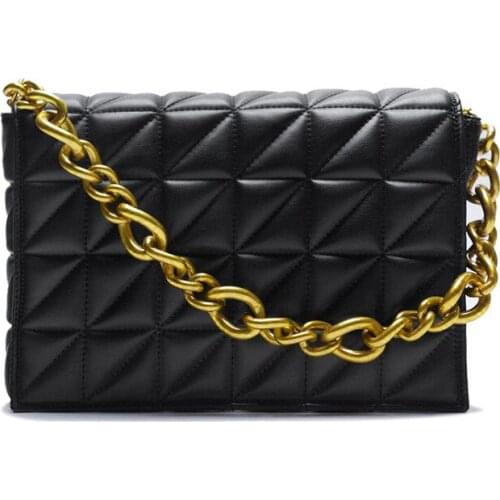 2021 New Female Bag Rhombus Chain Handbag Shoulder Bag Black Underarm Bag Handbags Women Bags Designer Luxury Bags