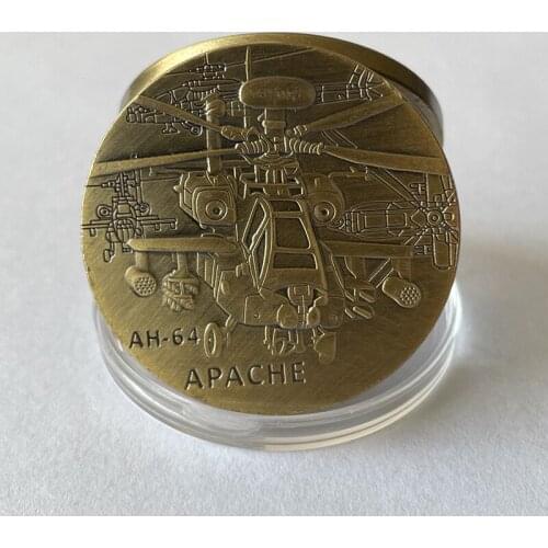 US Army AH-64 Token Novelty American Service Challenge Coin Brass Bronze Gift Collection Home Decor Free Shipping