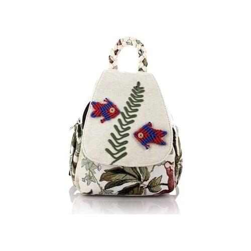 New coming original string appliques women shopping backpacks!Nice national prints zipper&hasp backrack Hot lady casual backruck