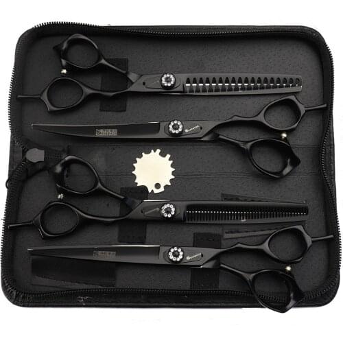 New 7 inch hairdressing scissors chunker for professional japanese barber thinning set hair cutting scissors set Barber Shop