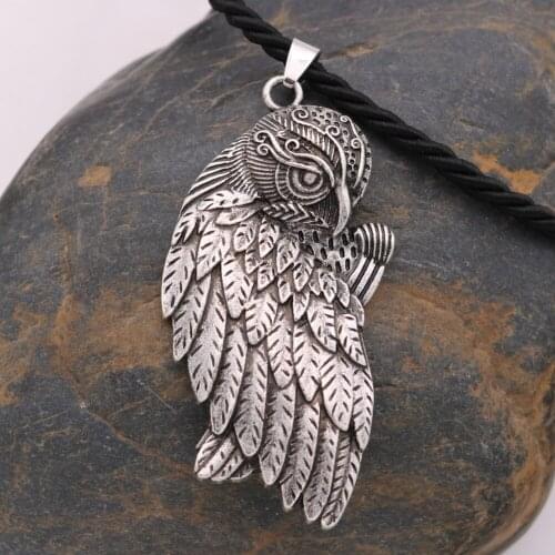 Punk Owl Nordic Vikings Runes Amulet Pendant Necklace owl Runes PENDANT Necklace Nordic Talisman Accessoires Jewerly