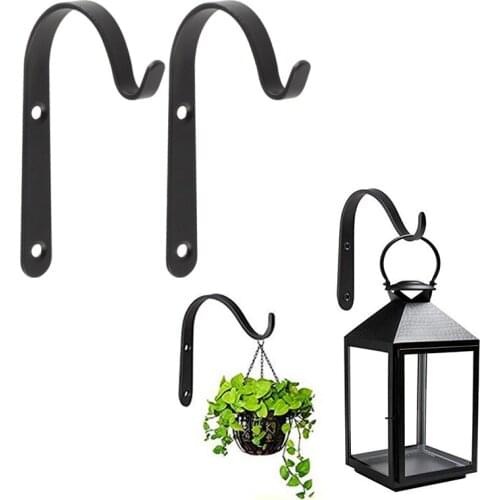 4pcs Flower Pot Plant Pot Basket Hook Bending Durable Iron Flowerpot Plant Hanger Hook Hanging Bracket For Balcony Yard Garden