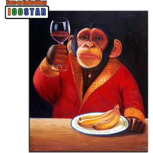 Full Square/Round Diamond 5D DIY Diamond Painting "Cartoon Monkey" Embroidery Cross Stitch Diamond Mosaic Home Decoration Gift