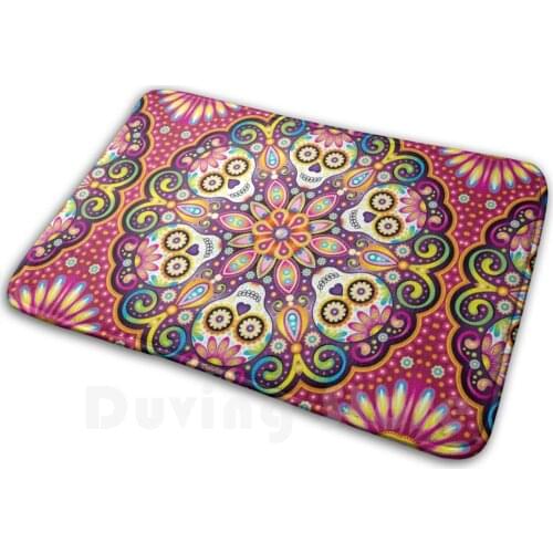 Sugar Skull Mandala - Day Of The Dead Mandala Art By Thaneeya Mcardle Carpet 80 Carpet Sugar Skull