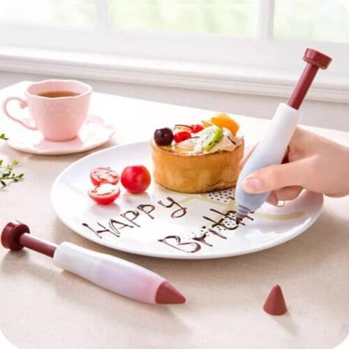 Silicone Food Writing Pen Chocolate Decorating tools Cake Mold Cream Cup Cookie Icing Piping Pastry Nozzles Kitchen Cake Tools