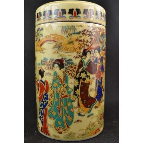 Old Collectible Decorated Handmade Jingdezhen Porcelain Drawing Dowager Big Pot