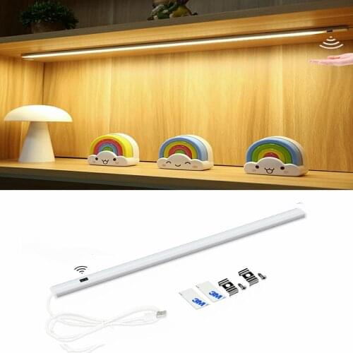 USB Power 3 Colors Led Cabinet Light Hand Sweep Sensor Light Bar Desk Cupboard Dormitory Kitchen Furniture Home Decoration Lamp