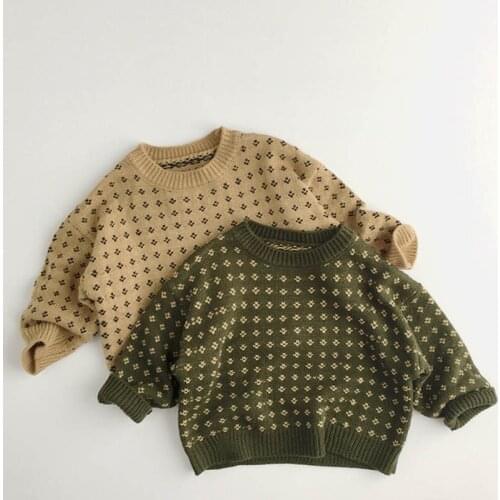 Korean Style Baby Girls Boys Sweaters Autumn Winter Kids Knitted Long Sleeve Clothes Kids Knitted Pullover Sweaters
