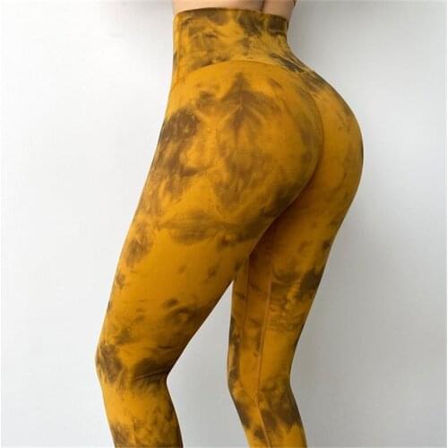 Tie Dye High Waist Sport Gym Yoga Capri Leggings Women Hip Line Workout Fitness Cropped Pants