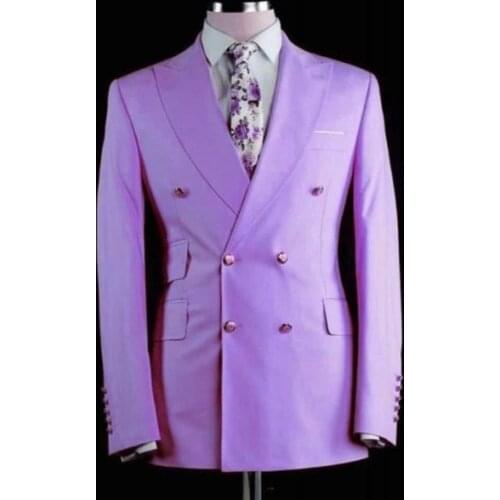 TPSAADE Colorful Double Breasted Men Suits 2 Pieces Costume Homme Peak Lapel Slim Fit Formal Suits Terno Masculino Blazer