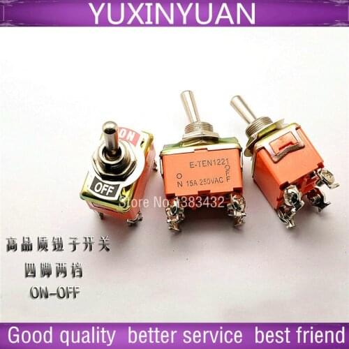 Toggle switch Shake head rocker switch E - TEN1221 4 feet 2 15 a/250 v 10pcs/lot