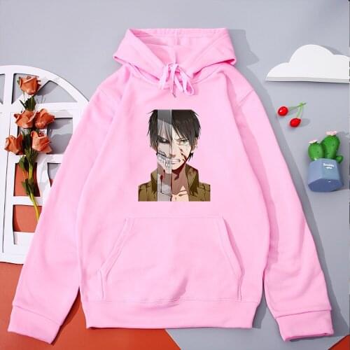 Japan Anime Eren Jaeger Hoodies Women Casual Korean Street Hooded Sweatshirt Female Attack on Titan Tracksuit Autumn Warm Hoodie