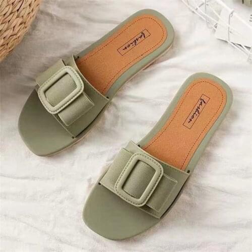 Womens Sandals Flat Open Toe Slippers Outdoor Fashion Buckle Beach Shoes