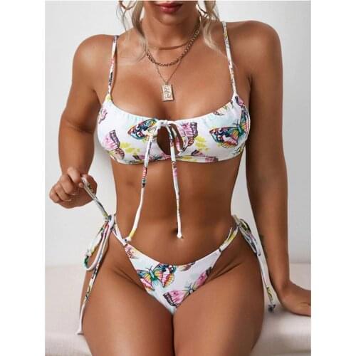 Two Piece Butterfly Print Bikini Women Swimwear Bikinis Sexy Biquini Swim Suit Push Up Swimsuit Female Beachwear Bathing Suit