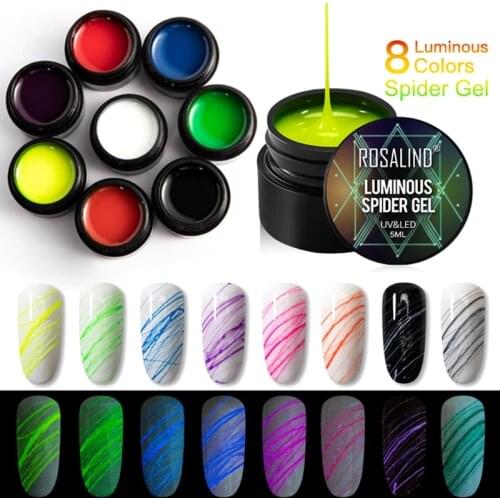 1Bottles Liminous Spider Gel Wire Drawing UV Gel Nail Polish Fluorescent Effect