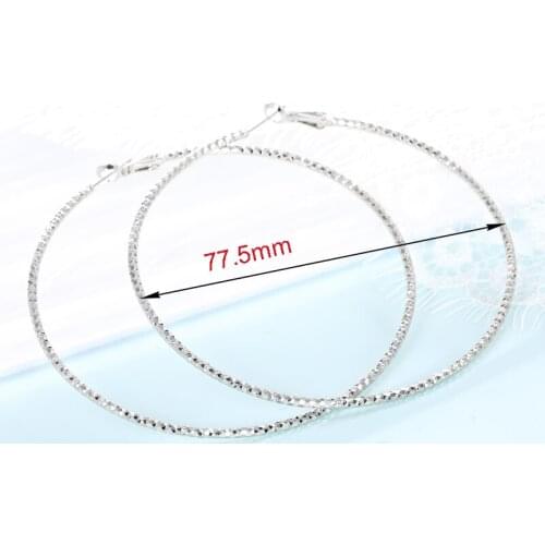 1Pair Bohemia Large Earrings Big Geometric Circle Earrings Fashion Bridal Wedding Jewelry Metal Shiny Earrings E413