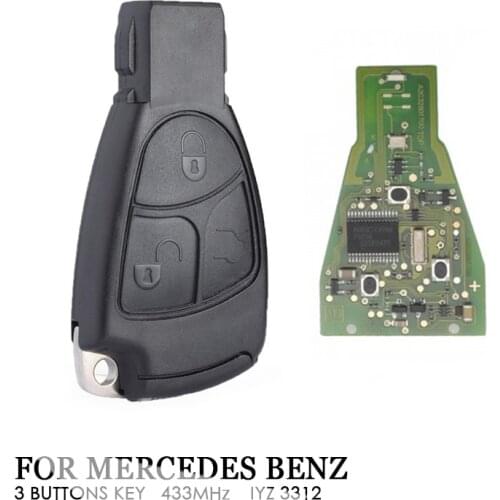 1Pcs 3 Buttons Car Smart Remote Key 433Mhz Fob Fit For Mercedes Benz C E S Class IYZ 3312
