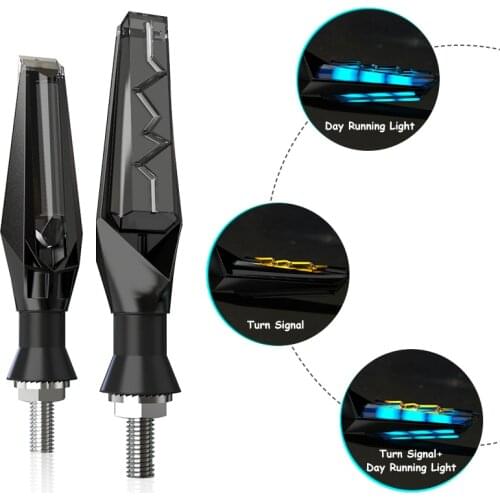 2PCS LED Motorcycle Turn Signals Light 3528SMD Tail Flasher Flowing Water Blinker Bendable Motorcycle Flashing Lights