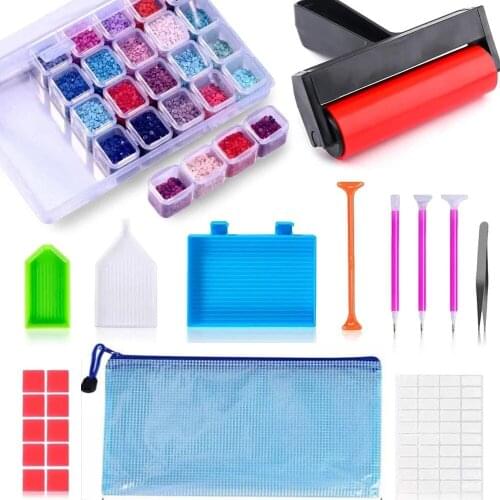22PC/Set 5D Diamond Painting Tools DIY Accessories Kits 28 Slots Embroidery Diamond Painting Tools Kit Tweezers Box Art Craft