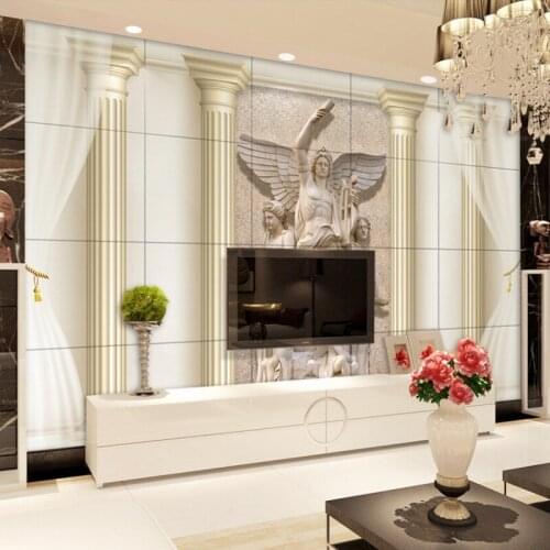 Beibehang 3d wallpaper perspective Roman sculpture mural TV background wallpaper 3D papel de parede wallpaper for walls 3d