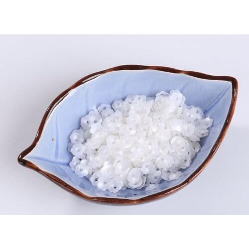 6mm/8mm/10mm Plum Flower Shapes Sequins Paillettes Sewing Craft, White Series Embellishment Findings,Women Garments Accessories